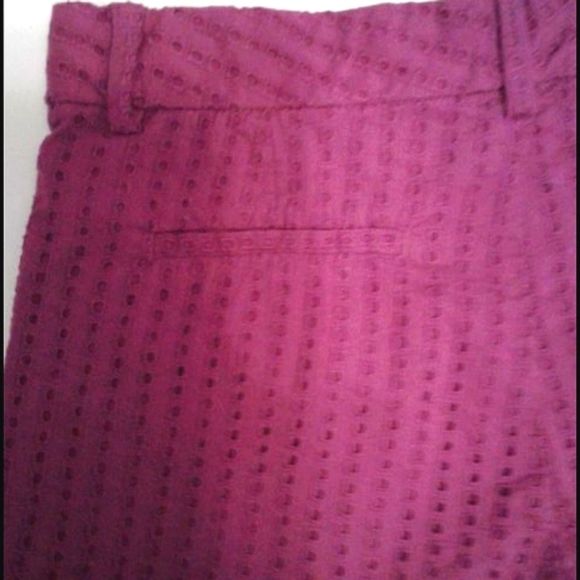 Banana Republic Boho Romantic Magenta Eyelet Dressy Shorts - Picture 5 of 7